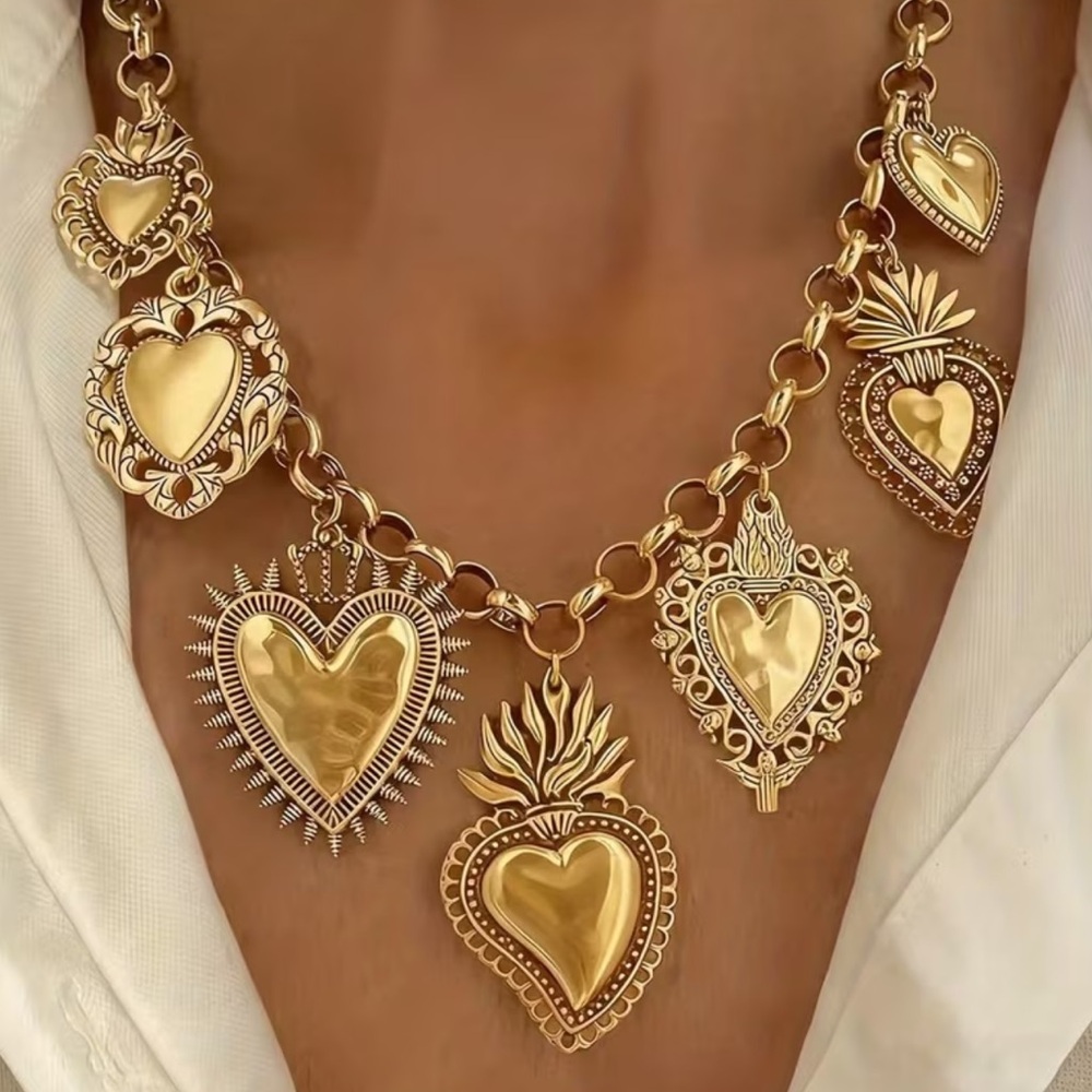 Gold Heart Charm Necklace
